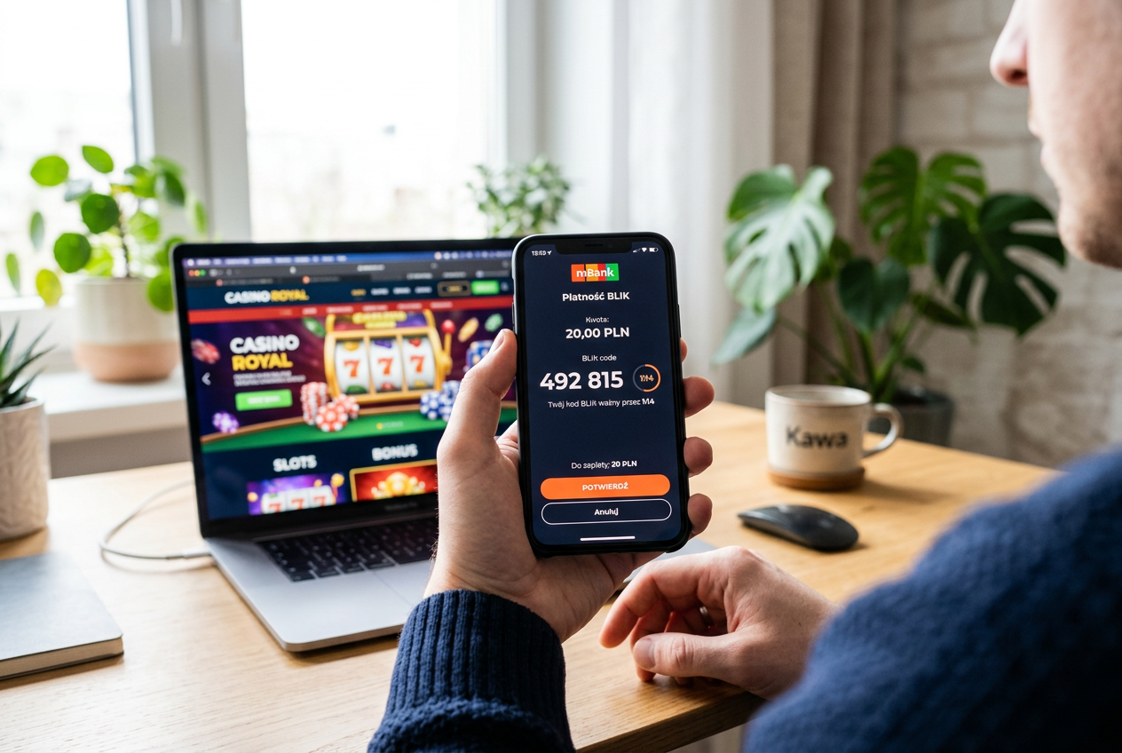 A smartphone screen showing a BLIK payment authorization for 20 PLN.